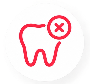 At risk teeth and delayed dental care icon
